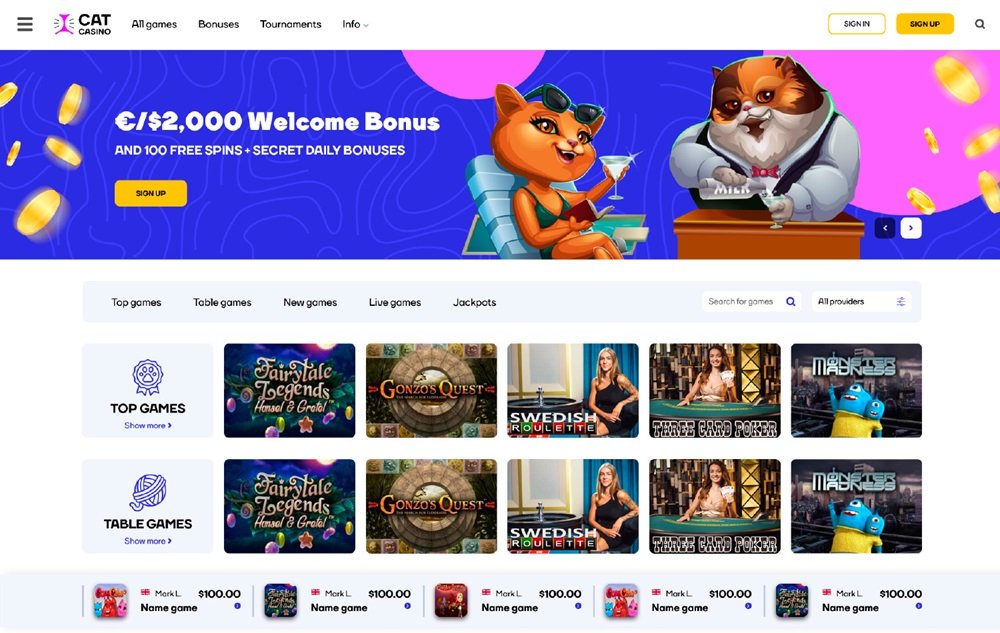 cat casino official registration login